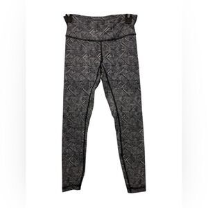 Lululemon Wunder Under 6 Luon Jacquard High Rise Leggings Black White 25”